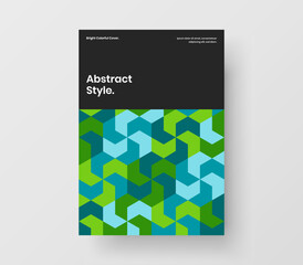 Isolated front page A4 vector design layout. Trendy geometric hexagons annual report concept.