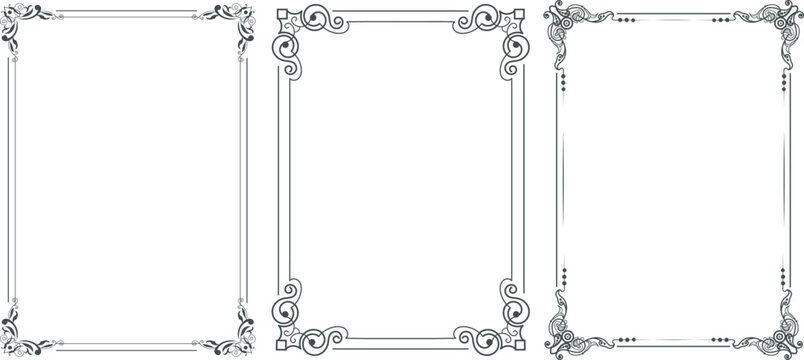 	
Rectangular calligraphic frames set