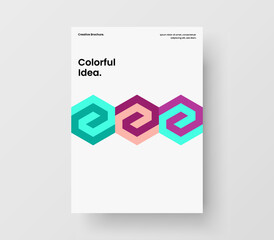 Isolated geometric hexagons corporate identity concept. Trendy booklet A4 vector design illustration.