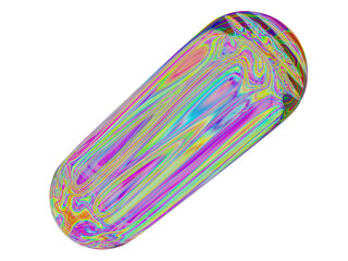 3d shape, Rainbow geometric figure. 3d render.