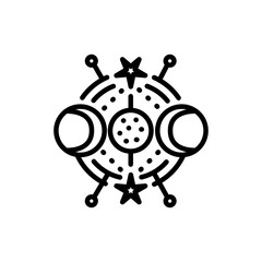 Mystical ornament line icon. Isolated vector element.