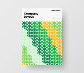 Unique mosaic pattern annual report concept. Minimalistic banner vector design template.