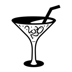 Cocktail Drink Printed 2023 concept, Twenty Twenty three vector icon design, Happy New Year 2023 Symbol, HNY Wishes Sign, New Years Eve celebration Element stock illustration