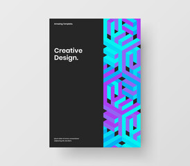 Bright geometric shapes brochure illustration. Original presentation A4 design vector layout.