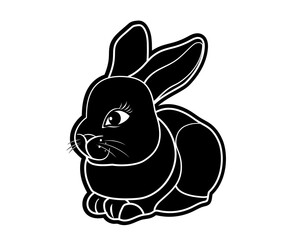 Rabbit, vector image, symbol of the year.