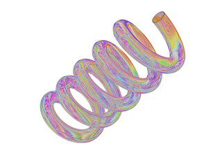 Naklejka premium 3d shape, Rainbow geometric figure. 3d render.