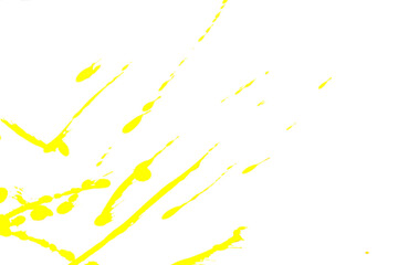 Yellow watercolor or ink textures splashes and streaks on white background,Abstract watercolor	