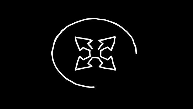 icon sign or symbol animation. White Highlight Elements. Doodle loop animation. doodle style on transparent background. Jittery Artistic Motion. scribble seamless loop animation.