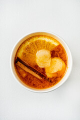 winter tea on the white background