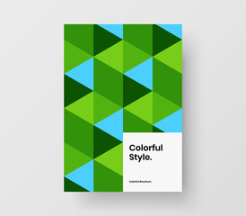 Colorful geometric shapes company identity illustration. Abstract catalog cover A4 design vector layout.
