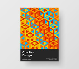 Simple geometric tiles company identity template. Original corporate cover A4 design vector concept.