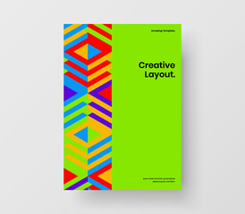 Minimalistic annual report A4 vector design illustration. Modern geometric pattern brochure layout.