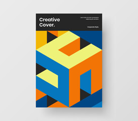 Minimalistic geometric shapes journal cover illustration. Simple poster design vector layout.