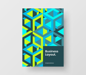 Creative front page vector design template. Amazing mosaic shapes corporate brochure concept.