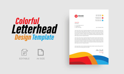 A4 business letterhead design template. Professional modern letterhead design layout.
