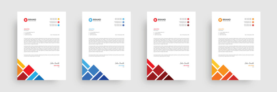 A4 Editable Letterhead Design Template.