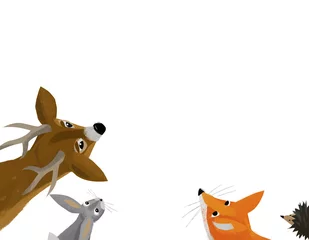 Foto op Plexiglas cartoon scene with happy animals illustration © honeyflavour