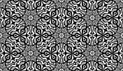 Black and white seamless patterns