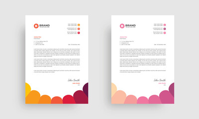 A4 business letterhead design template. Professional modern letterhead design layout.