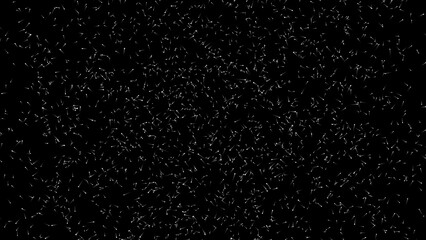 Spermatozoa chaotically float in space in search of egg but there is none. Random digging of tadpoles on black bg. Medical training video. Visual process of unsuccessful fertilization 3D render