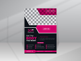 Get the Body with Body Fitness Gym Flyer, Poster template