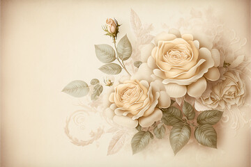 Beautiful white roses, Generative ai