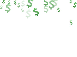 Green dollar icons scatter currency vector
