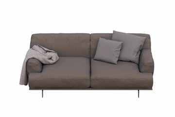 sofa isolated on white background, interior furniture, 3D illustration, cg render