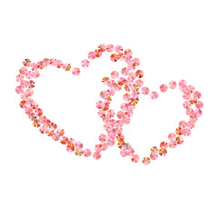 Coral sequin confetti placer vector composition. International Women's Day March 8th card background. Glamour lustering foil particles party glitter. Confetti for Mother's day.