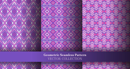 Mesmerical geometric argyle seamless ornament package. Indian tracery ethnic patterns. Argyle zig zag geometric vector repeat motif set. Cover background templates.