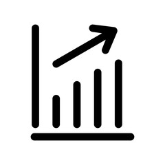 Growth financial business chart outline icon, vector illustration in trendy style, isolated on white background. Editable perfect graphic resources for many purposes.