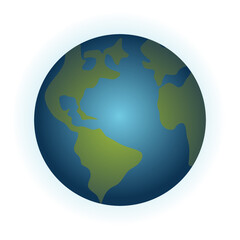 Earth planet vector illustration in trendy flat cartoon design style, isolated on white background. The best Editable graphic resources for many purposes. Planets on solar system.