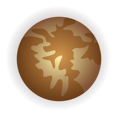 Venus planet vector illustration in trendy flat cartoon design style, isolated on white background. The best Editable graphic resources for many purposes. Planets on solar system.