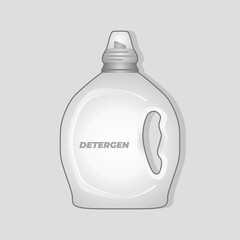 Realistic detergent bottle vector illustration in trendy design style, isolated on matching background. Editable 3d graphic resources for many purposes.
