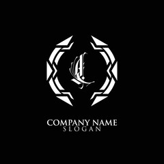 black and white logo design 