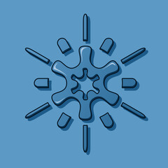 3D Snowflake icon flat vector illustration, in unique and trendy design style, isolated on dark and light background. Real editable vector for your graphic resources for many purposes.