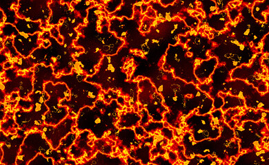 Fototapeta na wymiar Red hot molten lava texture background. Magma Background. Heat red cracked ground texture after volcano eruption. Lava crack ground mud textured background.