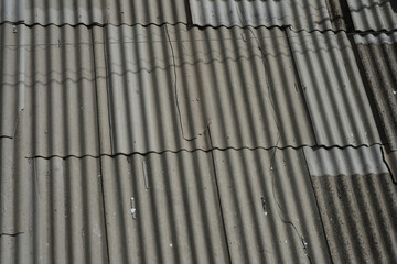 Closeup of a slated roof (as a background or texture). The roof is covered with old slate.