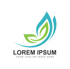 Obraz premium Butterfly Leaf Logo Vector Illustration Sign