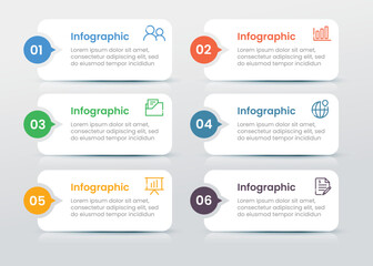 Six steps modern infographic template