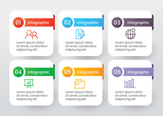 Six steps modern infographic template