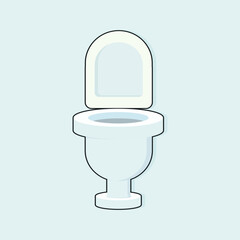Toilet vector illustration in realistic and trendy design style. Isolated on matching cool background. A toilet seat commonly used in public restrooms. Suitable for many purposes.
