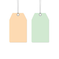 Brown and green blank tag isolated on a white background