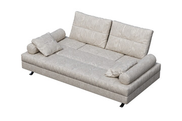 sofa isolate on a transparent background, interior furniture, 3D illustration, cg render