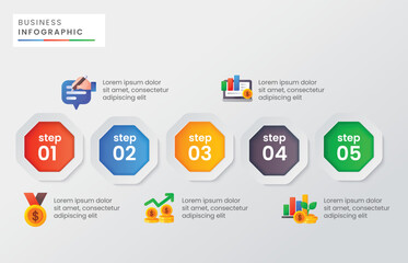 Business infographic steps design