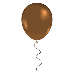 brown balloon isolated on a white background