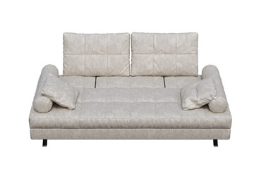 Obraz premium sofa isolate on a transparent background, interior furniture, 3D illustration, cg render