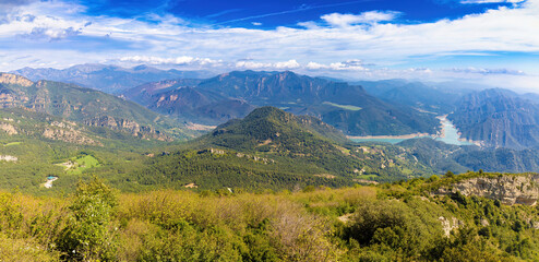 Great panoramic view of the Baells reservoir and the Catllaras and Picacel mountains from the...
