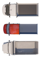Truck pickup cargo set top view png alpha channel © stanslavov