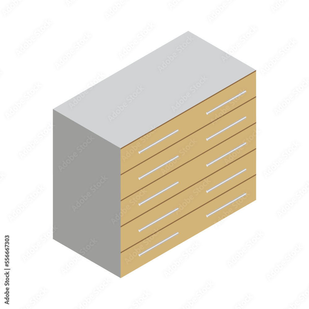 Sticker Isometric Small Locker Composition